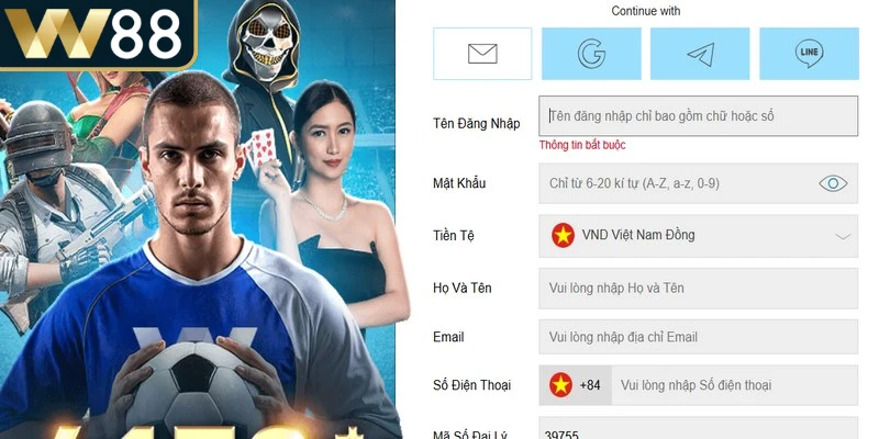 Các lỗi khi đăng ký W88 về thông tin không chính xác