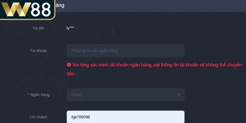 Rút tiền W88 ngân hàng là một trong những giao dịch quan trọng